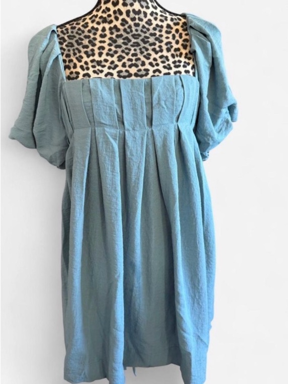 HALARA Square-Neck Pleated Mini Dress